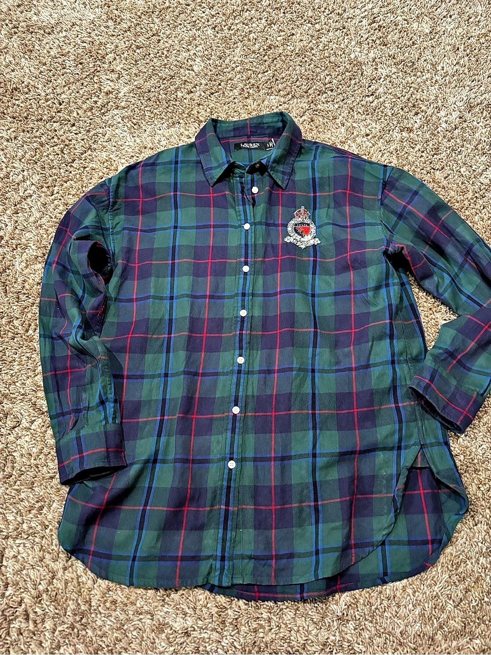 Vintage Lauren Ralph Lauren Relaxed Fit Checked Plaid Cotton Shirt Plaid Shirt G